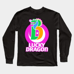 Lucky Dragon on Pink Long Sleeve T-Shirt